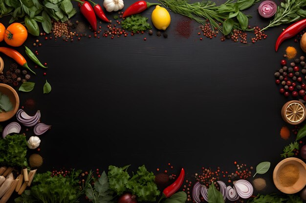 Blackboard food background