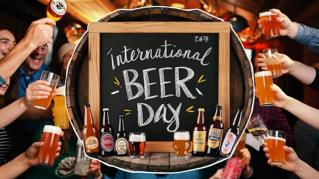 a blackboard with a sign that says  international beer