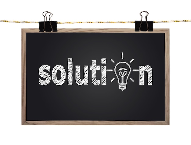 Blackboard with solution