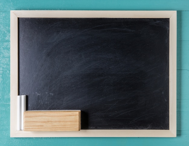 blackboard with wooden bamboo frame