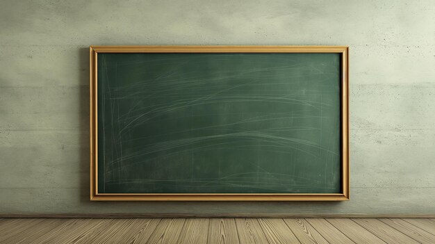 Photo a blackboard with a wooden frame and a chalkboard with a chalkboard in the corner