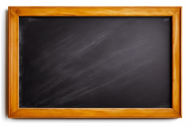 Blackboard with wooden frame on white background stock photo 1307992 Generative AI