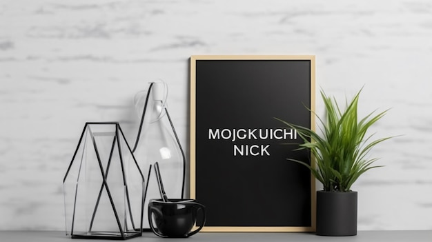 A blackboard with the words mojokuji nick on it.