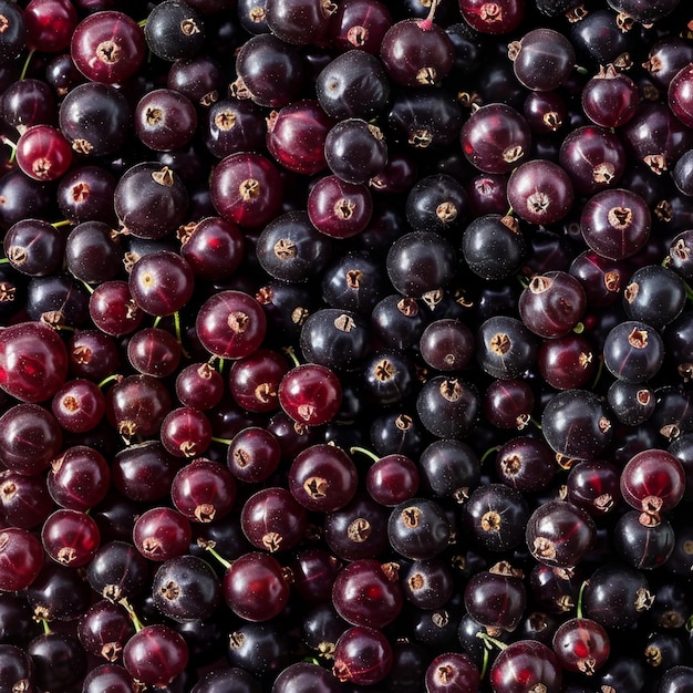 Blackcurrant texture background Ribes nigrum fruits pattern black currant mockup cassis banner black berries