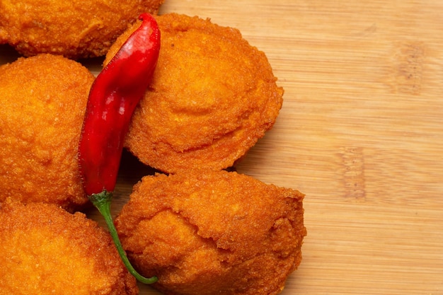 Blackeyed bean and red pepper dumplings typical food from Bahia