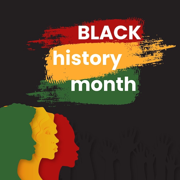 blackhistorymonthwithbannerafricanpeopleillustrationdesign