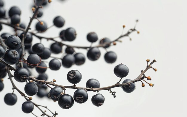 Photo blackthorn on a crisp white background