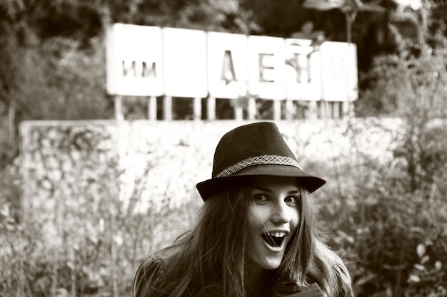 Blackwhite portrait of a girl