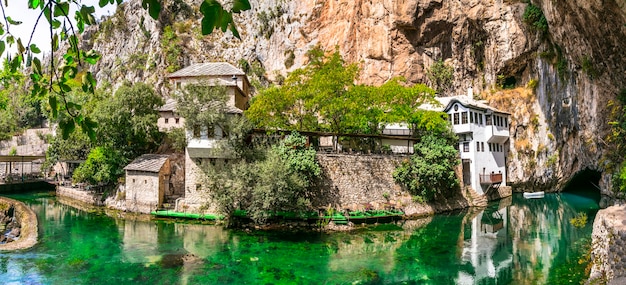 Blagaj Tekija Beautiful Monastery. Landmarks of Bosnia and Herzegovina