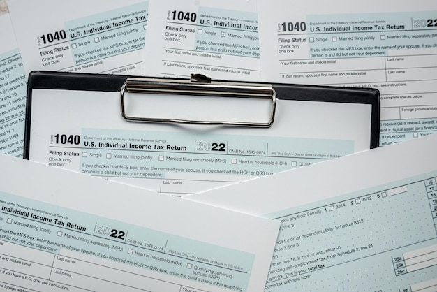 Blank of 1040 tax form closeup Accounting concept