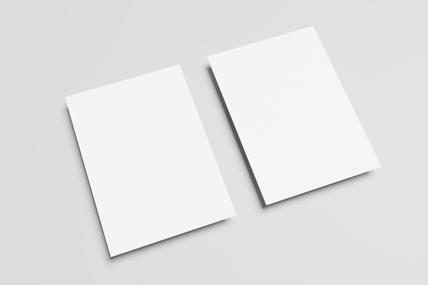 Blank A4 sheet of white paper with the shadow, template for your design