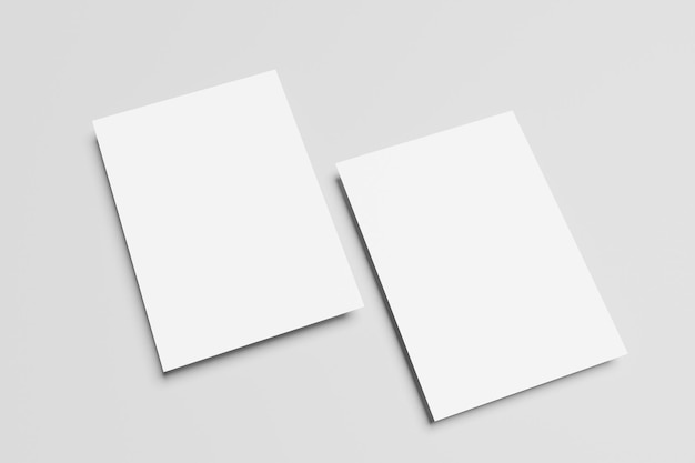 Blank A4 sheet of white paper with the shadow, template for your design