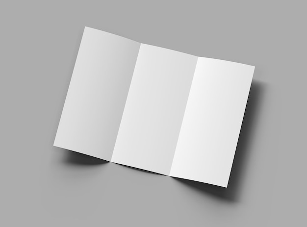 Photo blank a4 trifold booklet template for presenting your design 3d rendering