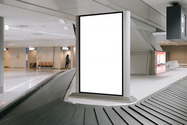 Blank advertising billboard at airport