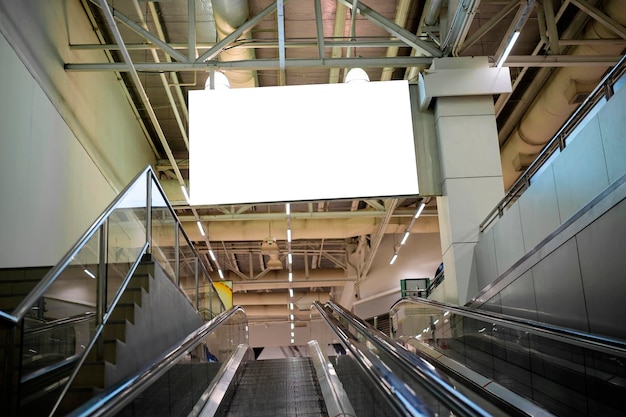 Blank advertising billboard in the Airport