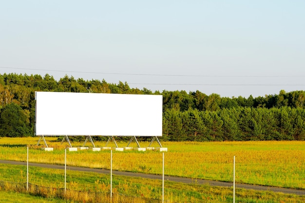 Blank advertising billboard mockup template for design advertising billboard at sunset