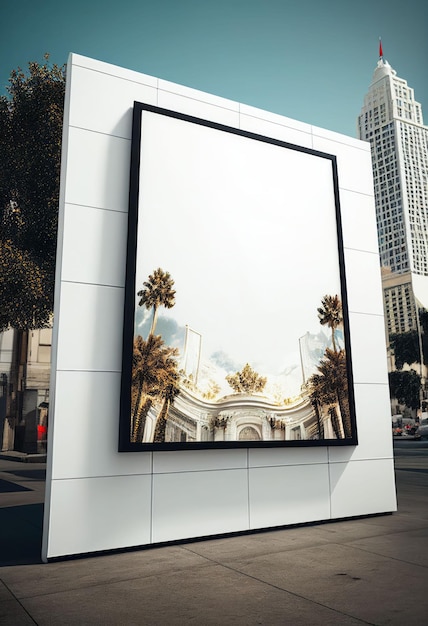 Blank advertising billboard at public place for advertisement Created with Generative AI technology