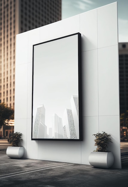 Blank advertising billboard at public place for advertisement Created with Generative AI technology