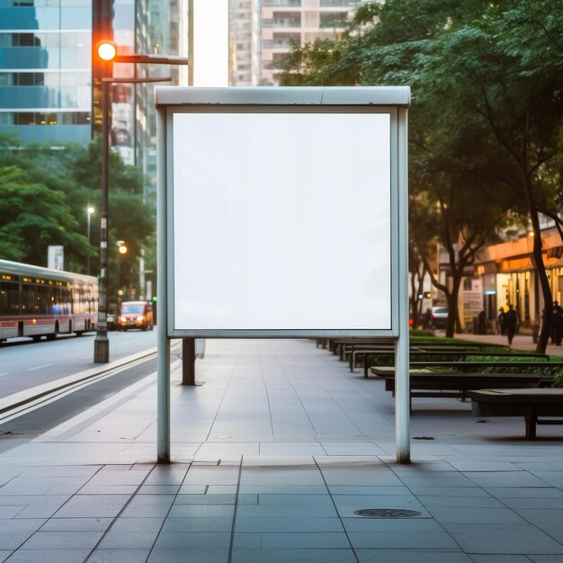 Blank advertising billboard in urban setting for marketing and advertisement