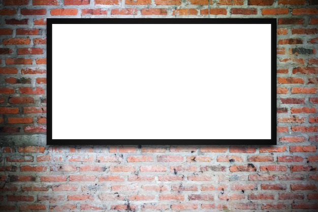 Blank advertising billboard or wide screen television with old vintage buildings