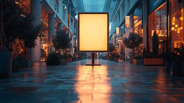 Photo blank advertising mockup for advertisement at the shopping mall or a mockup poster stands