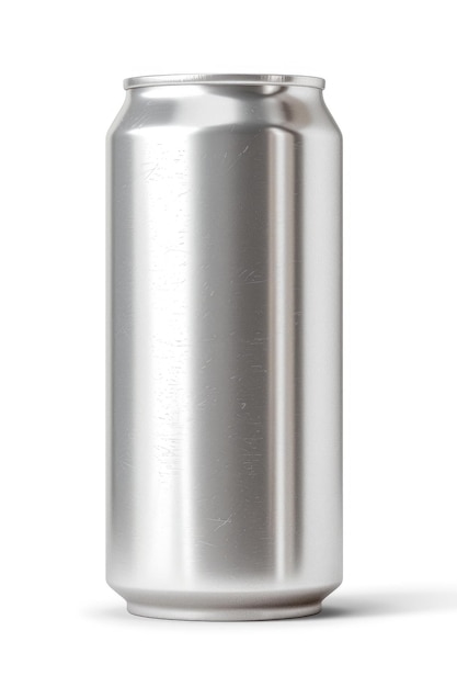 Blank Aluminum Soda Can on White Background for Brand Mockup