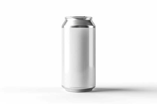 Blank Aluminum Soda Can on White Background for Brand Mockup