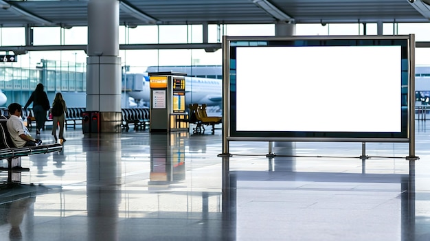 Photo blank billboard at the airport generative ai