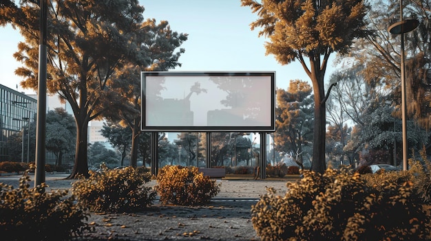 Photo blank billboard in a city park