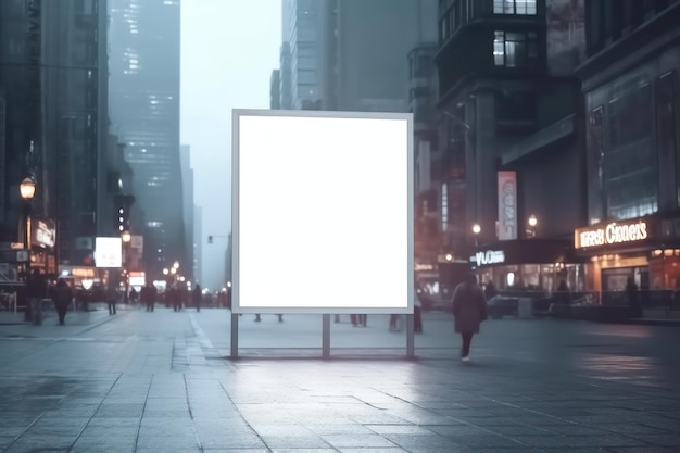 Blank billboard indoors outdoors Generative AI