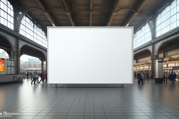 Blank billboard indoors outdoors Generative AI