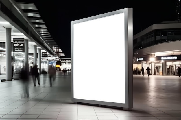 Blank billboard indoors outdoors Generative AI