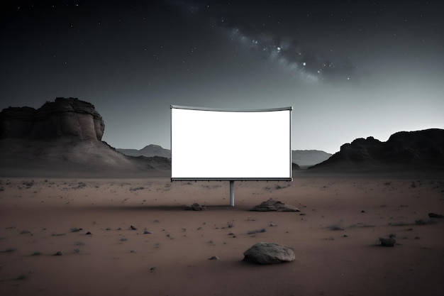 Blank billboard mockup for advertisement in Mars