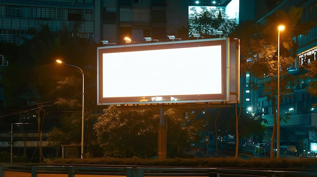 blank billboard ready for new advertisement at green park zone Generative AI