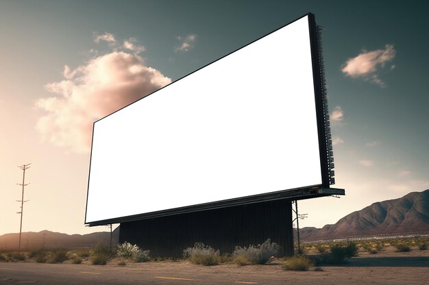 Blank billboard on the side of the road