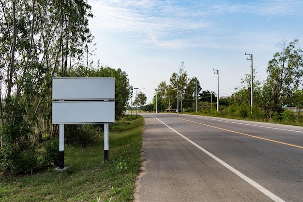 blank billboard with copy space on the road