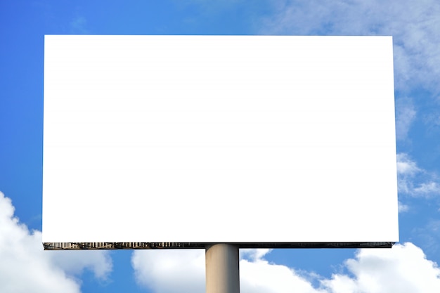 Blank Billboard with empty screen and beautiful cloudy sky for outdoor advertising poster.