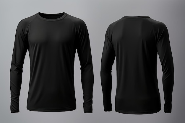 Blank black long sleeve mockup clothing apparel knitwear