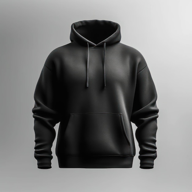 Blank black male hoodie sweatshirt long sleeve Generative ai