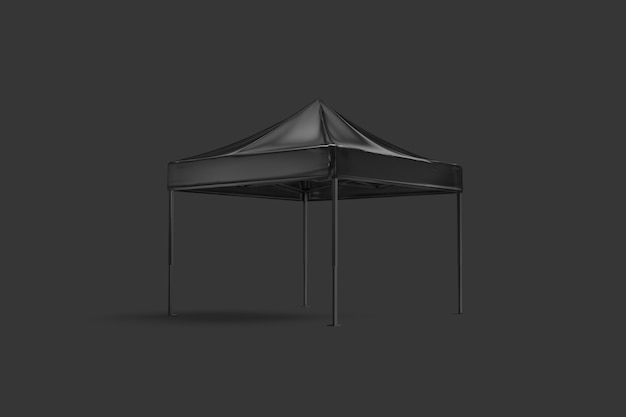 Blank black pop-up canopy tent mock up