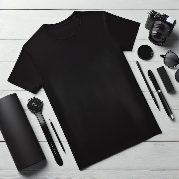 Blank black shirt mockup template isolated on white plain tshirt mockup Tee sweater sweatshirt