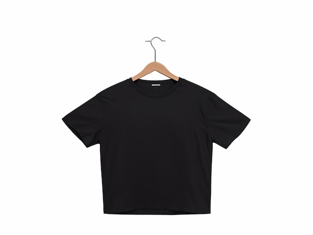 blank black tshirt hanger isolated on white space