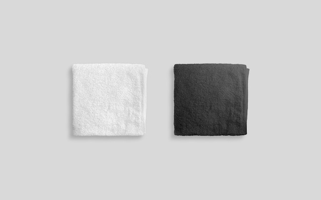 Blank black and white folded soft beach towel 