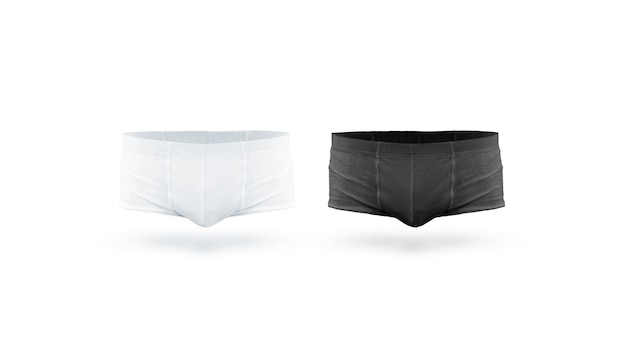 Blank black and white mens underpants mock up fron view