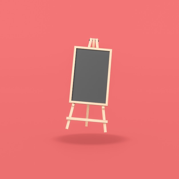 Blank Blackboard on Red Background