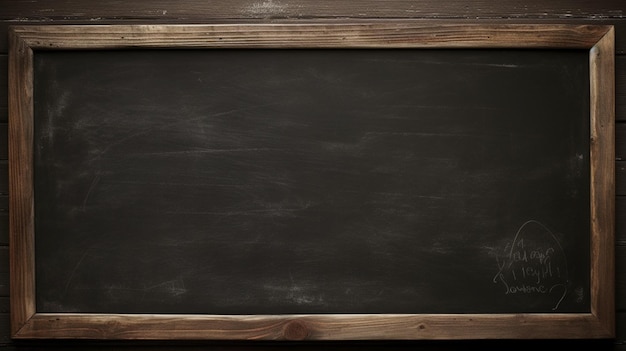 blank blackboard with wooden frame