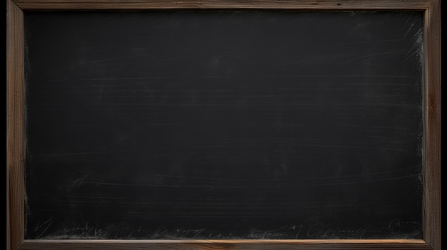 blank blackboard with wooden frame