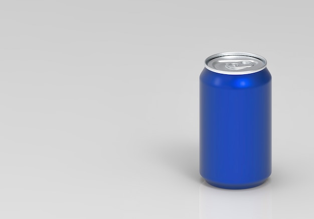 Blank blue soft drink cola can