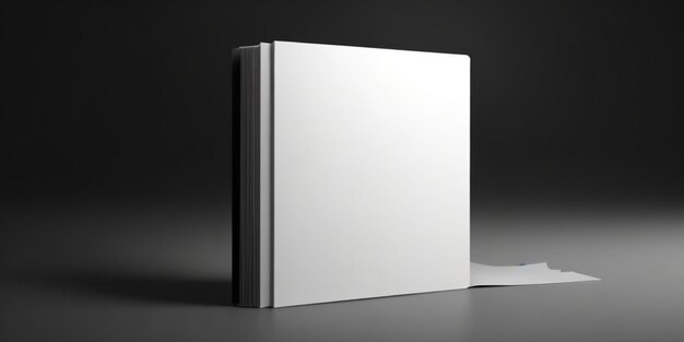 Blank book cover mockup on black background 3D rendering