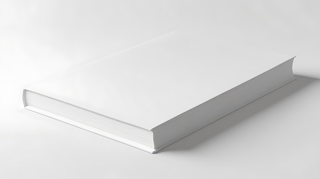 Photo blank book cover mockup on a white background